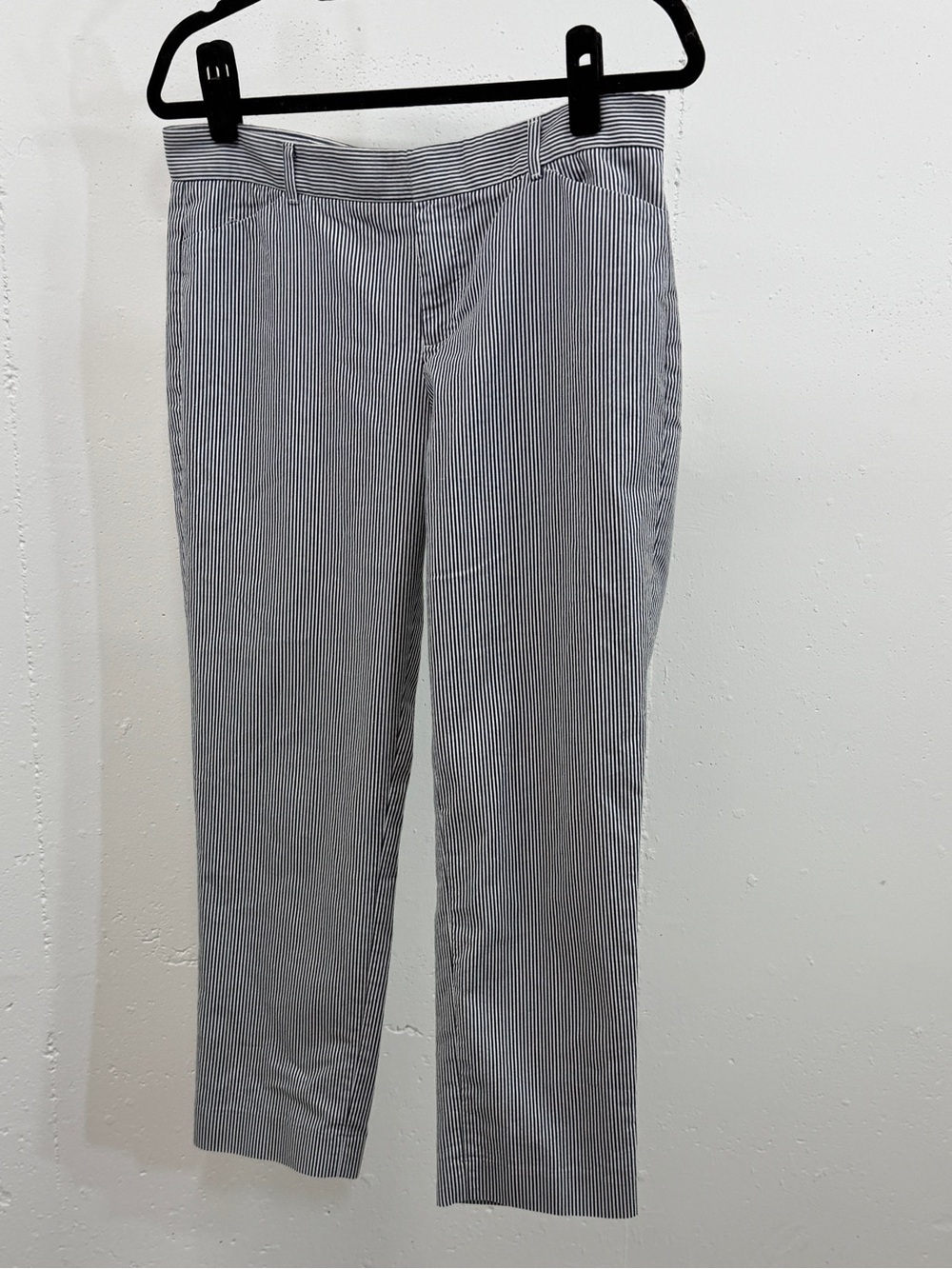 Striped Straight-Leg Pants - Black & White